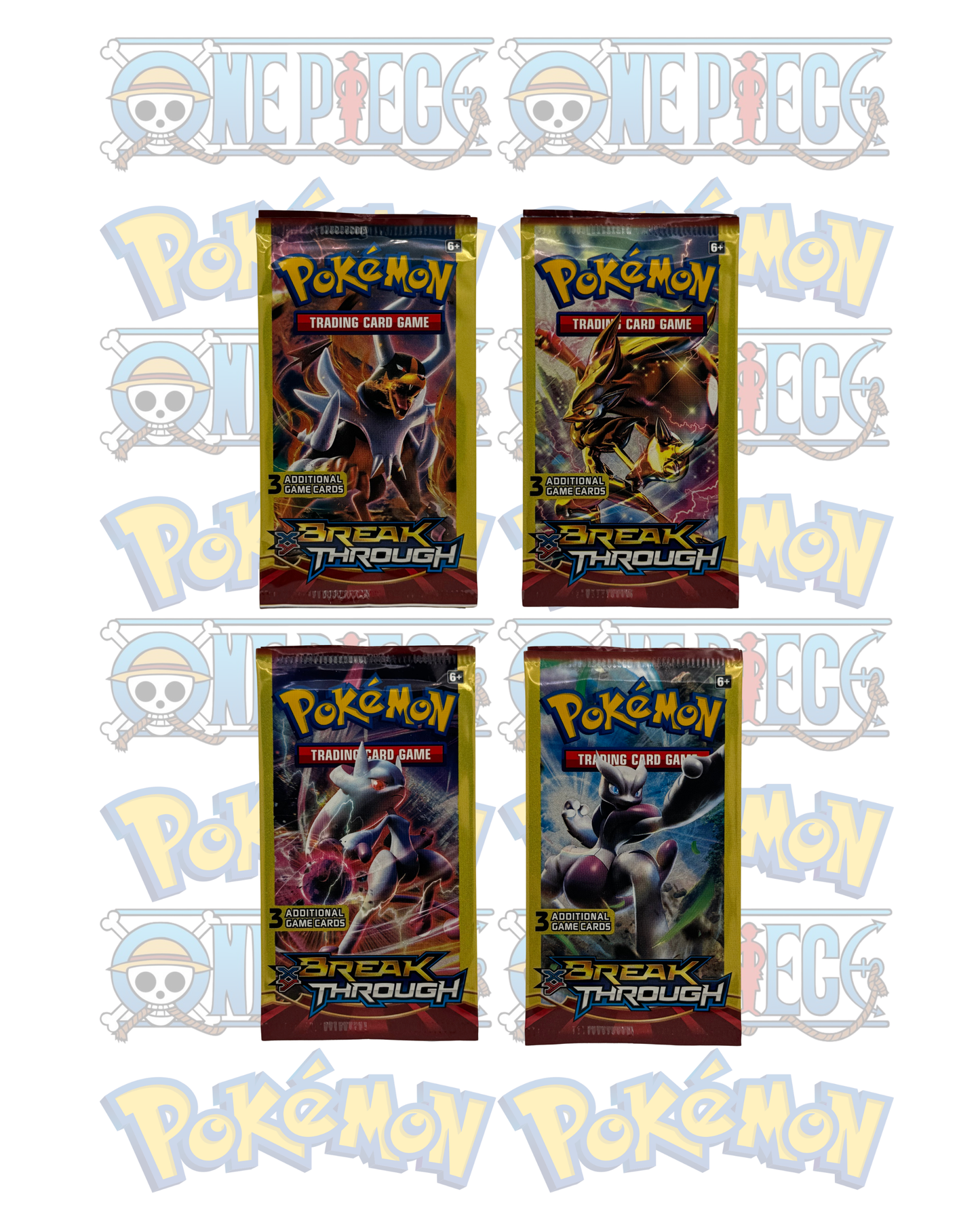 Pokémon TCG: XY Break Through 3 Card Booster Pack ART SET All 4 Packs