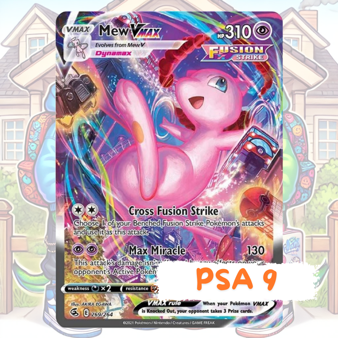 Pokemon Fusion Strike - Mew VMAX (Alt Art Secret) #269 - PSA 9