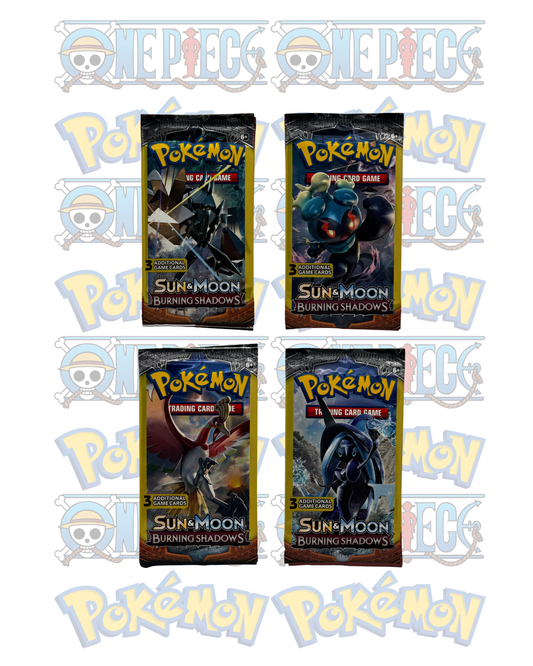 Pokémon TCG: Sun & Moon Burning Shadows 3 Card Mini Booster Packs Art Set All 4