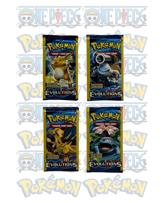 Pokémon TCG: XY Evolutions 3 Card Booster Pack ART SET All 4 Packs